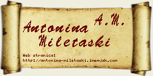 Antonina Miletaški vizit kartica